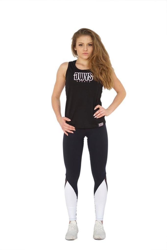 Black and White Fitness Leggings by DWYS-Sports