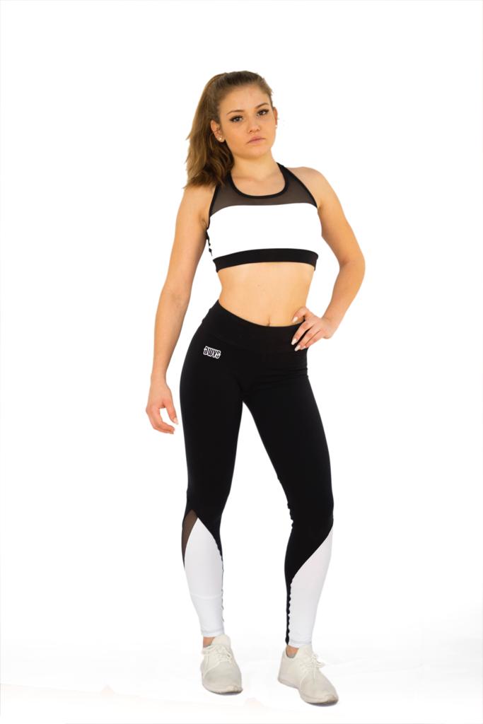 Black and White Fitness Leggings by DWYS-Sports